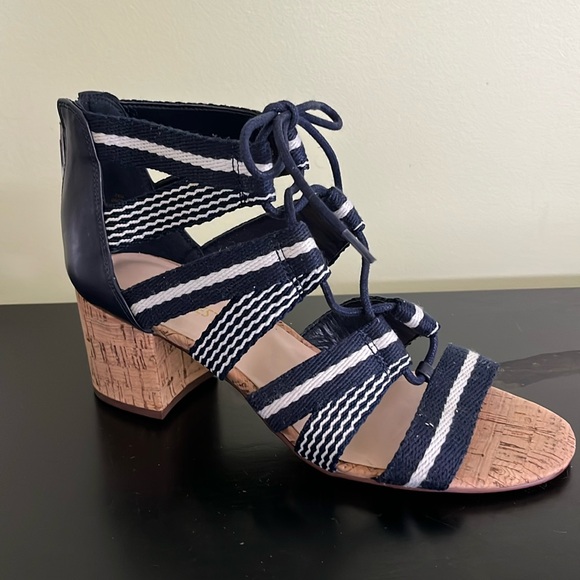 Nine West Ghobio Strappy Sandals Block Cork Heel - Picture 1 of 10